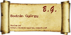 Bodzán György névjegykártya