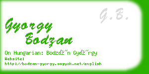 gyorgy bodzan business card